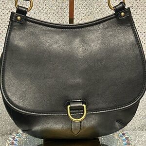 Frye Black Leather Shoulder Bag Approx. 12 x 10 x 2